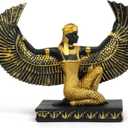 TRANSGOOD Open Wings Kneeling Egyptian Isis Figurine Ancient Egyptian Mythology Goddess Sculpture Home Dcor Collectible Figurine Egypt Souvenirs