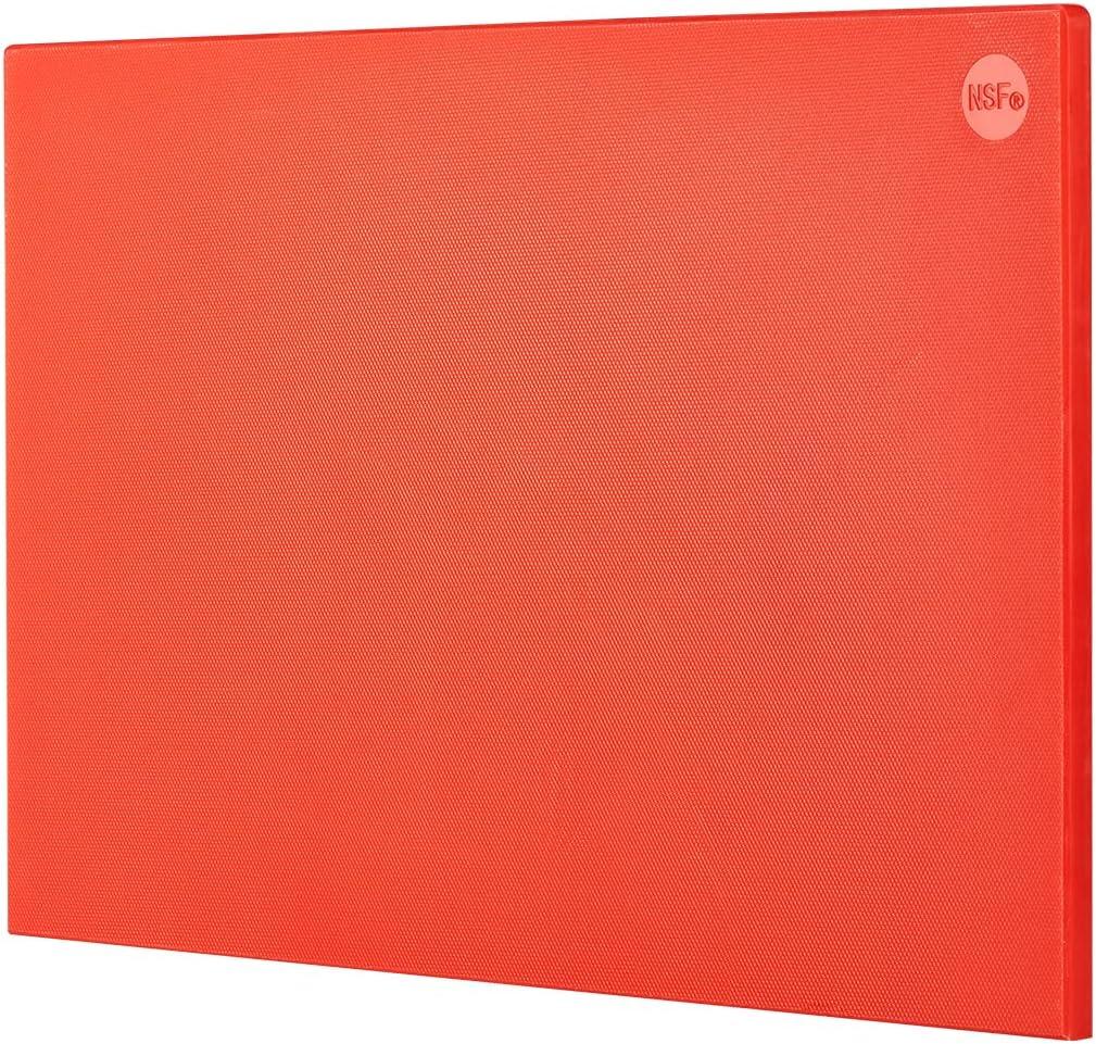 CURTA Cutting Boards for Kitchen, 30" x 18" x 0.5" Red Color Coded Plastic Commercial Chopping Board with Anti Slip Surface Dishwasher Safe (30"L x 18"W)