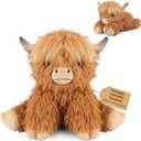 Coolable & Microwavable Highland Cow Stuffed Animal, Sitting & Laying Weighted Stuffed Animals Plush for Kids, Women, Girls, Lavender Scent Highland Cow Gifts, Heated Plush for Period Cramp