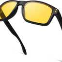 Night Driving Glasses for Men Women, Classic Square Sunglasses Anti Glare Polarized HD Night Vision Glasses