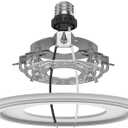 YIIZON 5 and 6 inch Recessed Can Light Conversion Kit, for Ceiling Light Fixture, Pendant Light, Hanging Light, Ceiling Fan, with 7’¾ Beveled & Flat, Steel, Medallion, White Finish