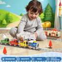 MORECOLL Train Set for Toddlers w/Steam, Music & Lights - First Choo Choo Train for Toddlers, Electric Train Set for Kids, Magnetic Train Toys, Christmas Birthday Gifts for Boys Girls