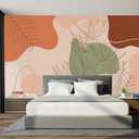 TUNDJ - Tropical Wallpaper Abstract Botanical Leaf Wall Mural for Living Room Bedroom（Not Peel and Stick）