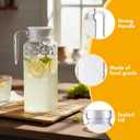 Didaey 4 Pcs Acrylic Water Pitcher with Lid, Spout Handle Clear Plastic Pitcher Heat Resistant Carafe Unbreakable Beverage Container Fridge Jug for Juice Ice Tea Sangria Lemonade(37 oz, Diamond)