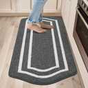 COSY HOMEER Long Kitchen Floor Mats for in Front of Sink Super Absorbent Kitchen Rugs and Mats 24"x48" Non-Skid Kitchen Mat Standing Mat Washable, Polypropylene, Dark Grey, Frame