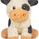 Cow Microwavable & Weighted Stuffed Animals - 1.5 Lbs Unscented Heating Pad for Period Cramps Pain Relief and Anxiety, Cute Black Cow Plush Toys Gifts for Women Girls Adults and Kids by Happy Fuel