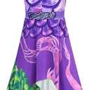 MSSmile Dragon Mal Fancy Dress Girls Decendents 3 Costumes Audrey Halloween Costume for Kids Halloween Cosplay(140cm(Height:51-55 inch), Purple)