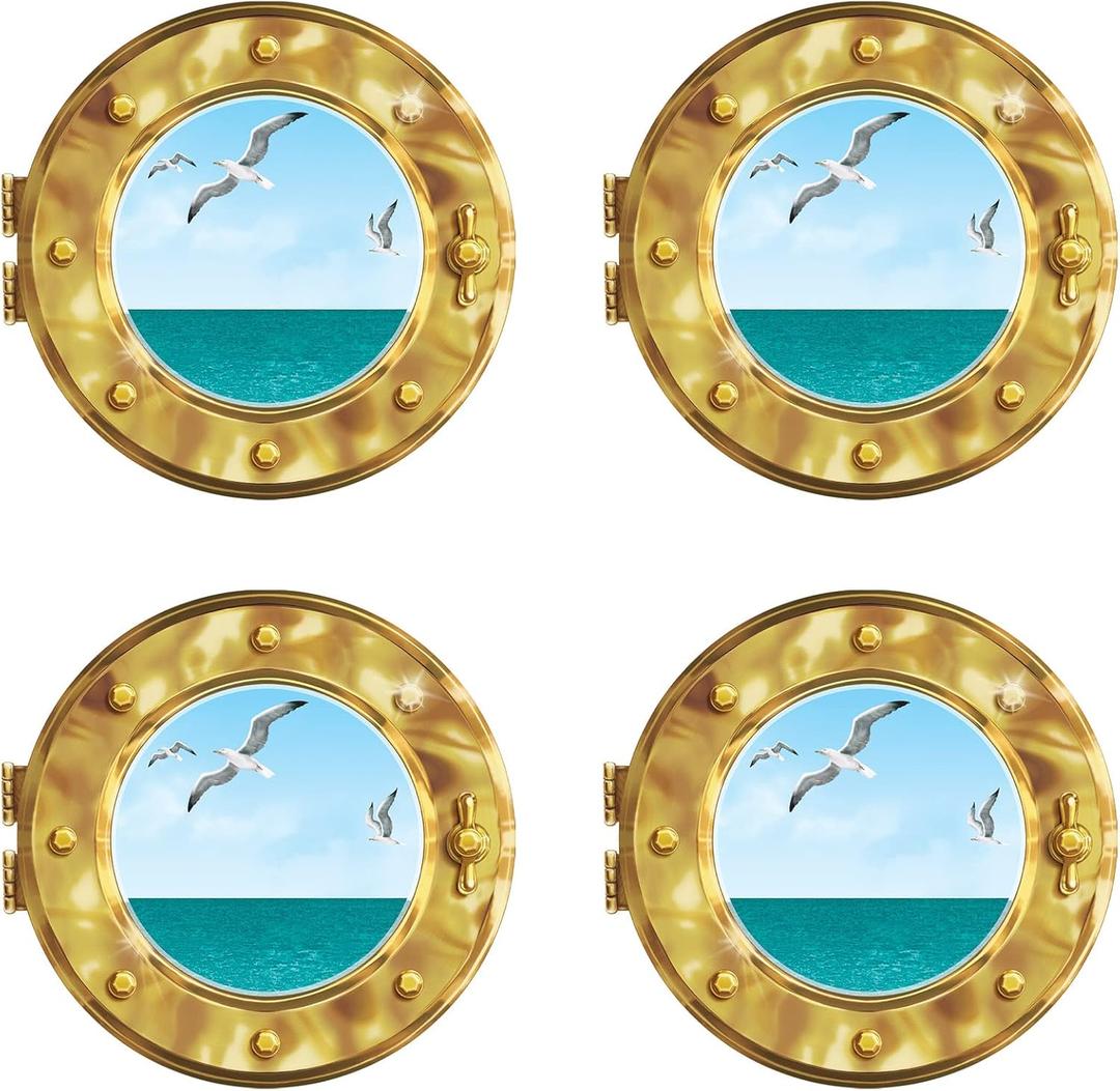 Cruise Ship Porthole Peel 'N Place 15 inch Pack of 4