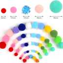2 x Phinus 900 PCS Pom Poms, Multicolor Bulk Pom Poms Arts and Crafts, Soft and Fluffy Craft Pom Poms, Assorted Sizes Pompoms, for Arts and Craft Making Decorations