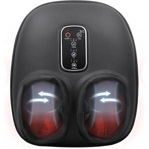 Homedics Shiatsu Foot Massager with Heat, Air Compression & Vibration, 3 Intensity Levels, Toe-Touch Controls, Removable Washable Inserts