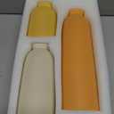 10.4 inches Tall Decorative Ceramic Vase Set, 3 Pieces, 10 inches Nordic Modern Style, White, Farmhouse Home Boho Shelf Decor(Orange)