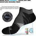 Hylaea No Show Running Athletic Anti-Blister Wicking Coolmax Socks, Seamless Anti-odor (Black)