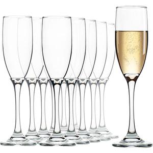 UMEIED Champagne Flutes Set of 12, 6 Oz Premium Champagne Glasses for Parties, Weddings, Classic Stemmed Glass, Crystal Clear