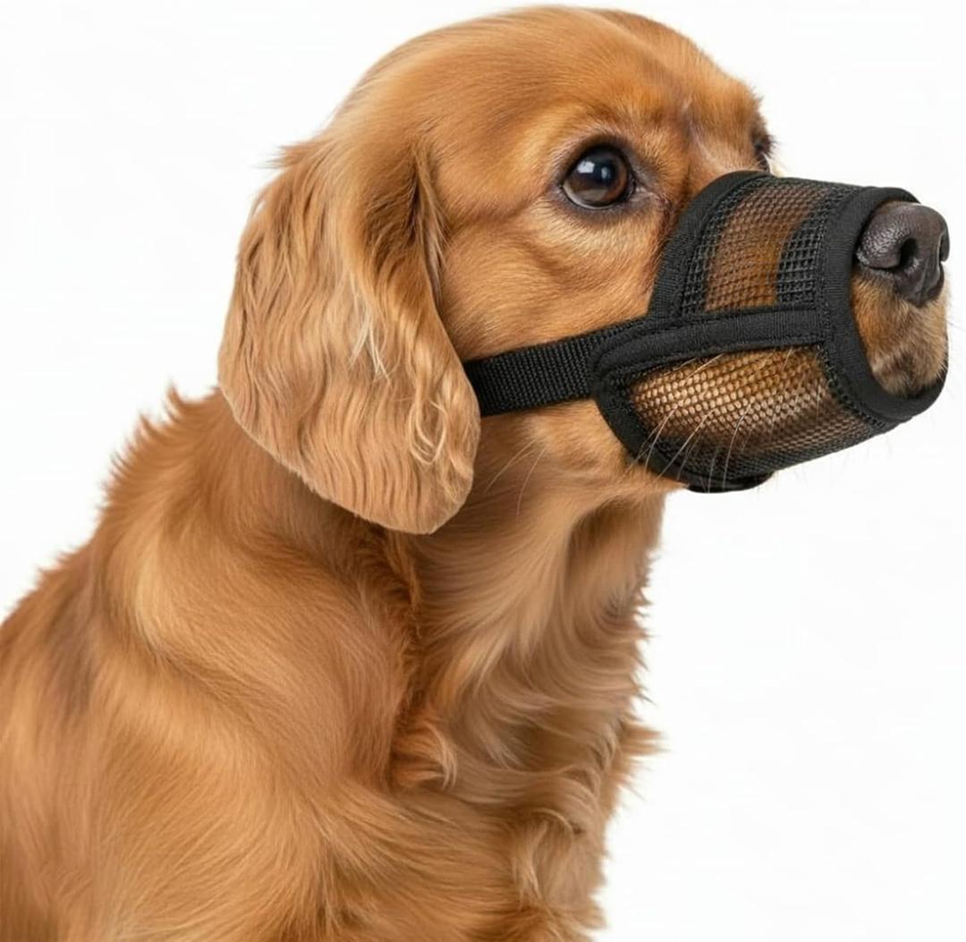 Dog Muzzle Medium Sized Dogs - Soft Muzzle for Medium Sized Dog with Air Mesh | Mussle to Stop Biting Barking and Chewing | Allows Panting and Drinking (Medium ( 6.3 - 7.9 ))