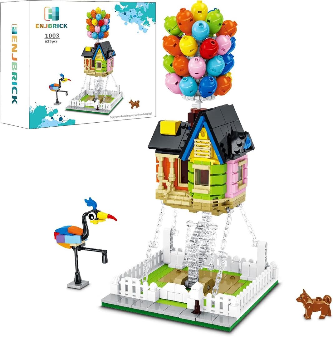 ENJBRICK Up Balloon House Building Kit for Kids 8-14 Yrs, 635 Pcs, Creative Building Block Set, Tensegrity Sculptures