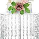 Acrylic Cake Stand, Round Crystal Cake Stands, Acrylic Crystal Chandelier Cake Holder Cupcakes Serving Plate for Wedding Birthday Party Table Decoration (Large)
