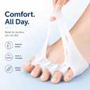 Upgraded Toe Separators & Toe Spacers for Women and Men - Podiatrist Recommended, Bunion Corrector, Foot Alignment and Pain Relief(1 Pair) (White)