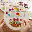 2 x Afcancihe 4 Embroidery Kits, Cross Stitch Starter Kit for Beginners, Adult Needle Felting Tool, Comes with Printed Fabric, Embroidery Needle, Instructional Video, Craft Gift (Bringing Spring)