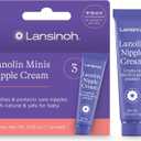 Lansinoh Lanolin Nipple Cream Safe for Breastfeeding Baby, 100% Natural Nipple Butter, Breastfeeding Essentials for Postpartum Moms, 3 Mini Tubes, Each 0.25 Ounces