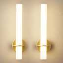 KARTOOSH Gold Battery Operated Sconce Set of 2, Rechargeable Wireless Wall Lights with Remote Control,Dimmable,3000K-6000K,360 Rotation, Cordless Lighting for Living Room,Bedroom,Hallway,18 Inch