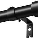 KAMANINA Black Curtain Rod 32 to 144 Inch (2.6-12 Feet), 1 Inch Heavy Duty Curtain Rods for Windows, Modern Adjustable Drapery Rods with End Cap (32"-144")