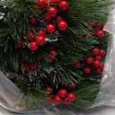 Crowye 6 Pcs Small Mini Christmas Cabinets Wreaths for Kitchen with Ribbon 10'' Hanging Artificial Green Leaves Decor Berry for Window Front Door Kitchen Wall Decor (Black and White)