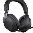 Jabra Evolve2 85 Wireless PC Headset  Noise Cancelling UC Certified Stereo Headphones with Long-Lasting Battery  USB-C Bluetooth Adapter  Black