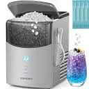 Euhomy Countertop Nugget Ice Maker, 35lbs Daily Sonic Crushed Ice Machine
Ice Ready in 5 Mins, Dual-Pump Self-Cleaning, Detachable Lid, Pebble Ice Maker with Basket, Scoop, 4 Packs Cleaner, Grey