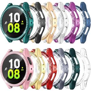 [12Pack] RICHONE Compatible with Samsung Galaxy Watch 5/Galaxy Watch 4 44 mm Screen Protector Case, Bling Diamonds All-Around Protective Soft Cover Accessories for Women Men (SM-R910, SM-R870)