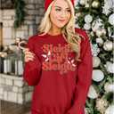 LUKYCILD Sleigh Sweatshirt Women Sleigh Girl Sweatshirt Casual Shirt Funny Long Sleeve Shirt (X-Large, Red-2)