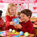 24 Pack Valentines Day Gifts for Kids Ceiling Sticky Balls Glow in The Dark Valentines Day Cards for Kids School Teens Boys Girls Stress Relief Fidget Toys Wall Ball Classroom Exchange Party Favors