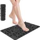 Attikee Foot Massage Mat for Plantar Fasciitis & Heel Pain Relief - Non-Electric Acupressure Pad - Office & Home Reflexology Floor Mat - Durable Rubber Foot Pain Relief Mat, 20'' x 11.8 '' (Black-prism)