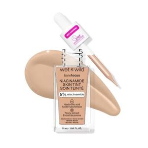 wet n wild Bare Focus Skin Tint, 5% Niacinamide Enriched, Buildable Sheer Lightweight Coverage, Natural Radiant Finish, Hyaluronic & Vitamin Hydration Boost, Cruelty-Free & Vegan - Medium Beige (1 Pack)
