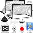 Soccer Goal,Backyard Soccer Goals for Kids 2 Pack,4x3/6x4 FT Portable Toddler Soccer Nets with Target,Ball & Cones,Soccer Training Equipment for Kids Youth Outdoor Games,Sports,Play