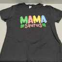 Mama Saurus Children's Dinosaur Birthday Party Family Matching T-Shirt (Black, L)