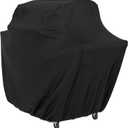 Amazon Basics Gas Grill Barbecue Cover, Waterproof, Water Resistant, Wind Resistant with Elastic Cord, Protection Against UV, Fits Grills up to 60 x 28 x 46 inches, Medium, Black