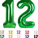 12 Balloons Number, 21 Balloons, 12th Dark Green Party Decorations 40 In Big 21st for Girl Boys Engagement, Wedding, Celebration Party, Graduations, Photo Shoot