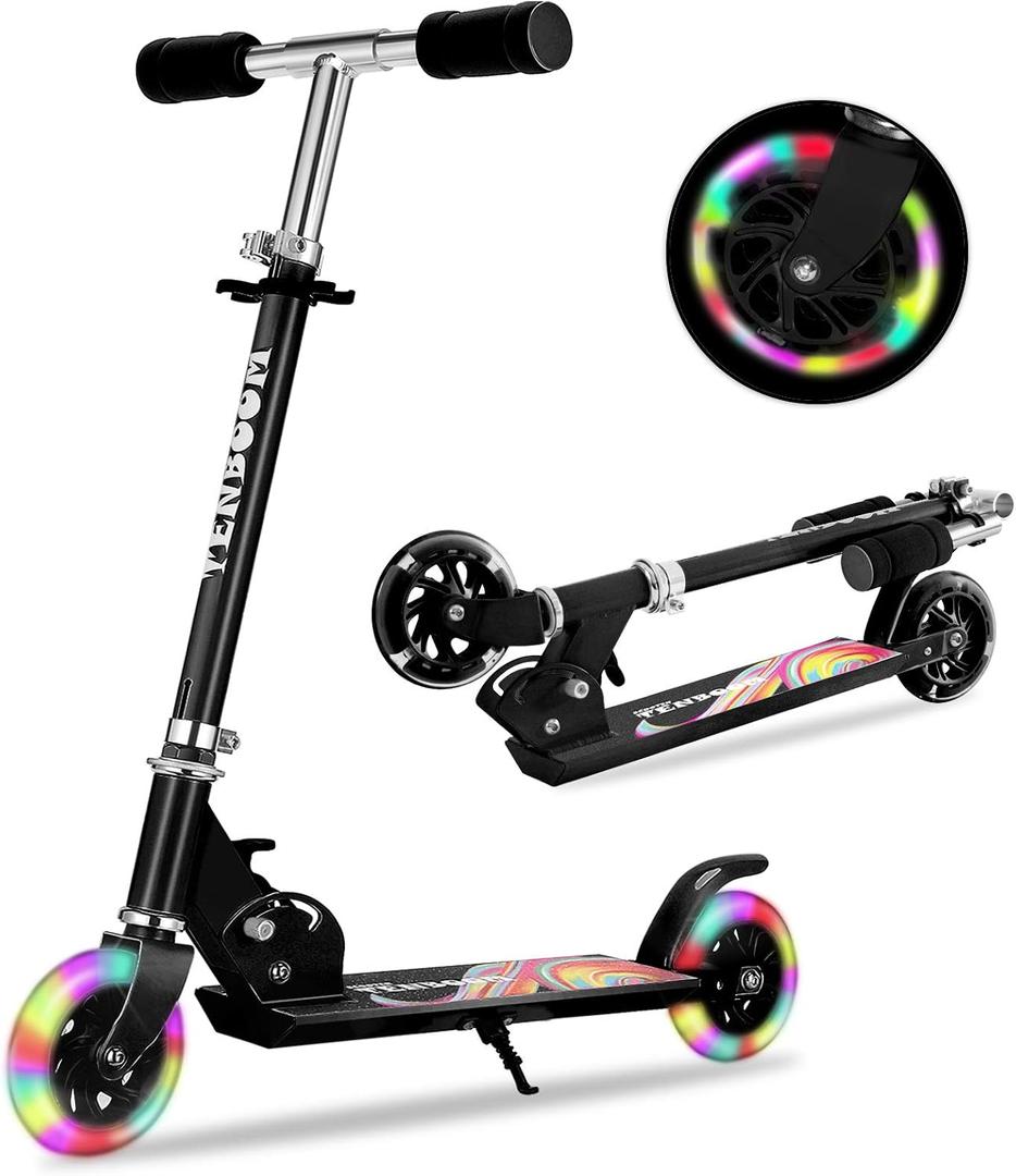 Scooter Toys for Kids Ages 6-12/3-5, Christmas Birthday Gifts for Girls Boys, Easy Folding Kids Scooter with 3 Levels Adjustable Handlebar