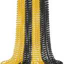 SHAOQINLIN 12 PCS Gold Black New Year Beads Necklaces, 33'' New Year Eve Necklaces Round Beads Necklace Accessories for Happy New Year's Day, Halloween, Christmas, Carnival Party Favors