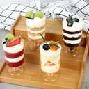 60 Pack 3 Oz Mini Dessert Cups Disposable Appetizer Cup Goblet,Pedestal Clear Plastic Wine Glasses Parfait Appetizer Cups Serving Bowls for Tasting Party, Wedding, Birthday