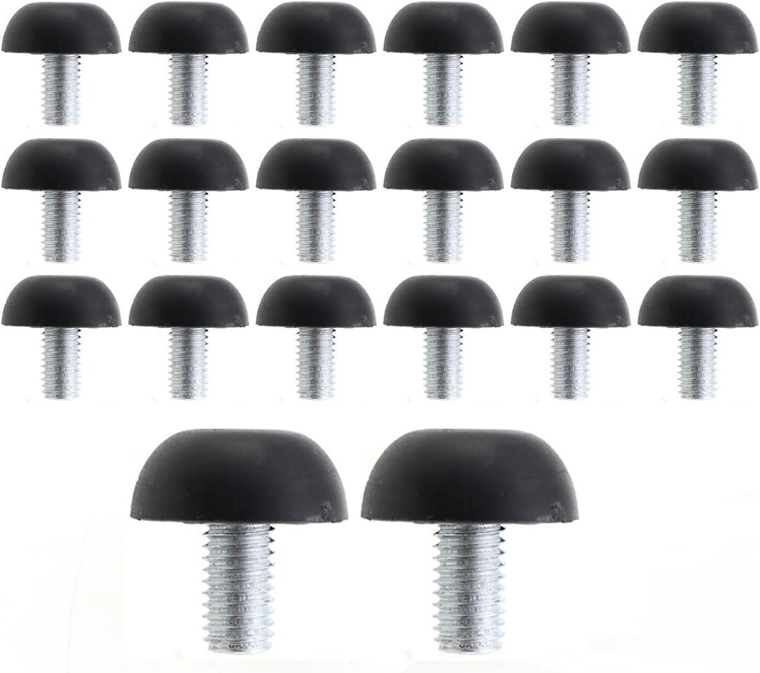 2 x 20PCS Sliding Outdoor Leveler 7/8in Mushroom Head Leveling Feet Foot Furniture Plastic Parts Adjustable Thread Patio Furniture Replacement Parts for Cabinets TV Cabinets Shoe Cabinets Black