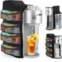 Soda Machine Dust Cover for Ninja Thirsti Max Custom Hydration System, Soda Maker WC2002, Cover Bag with Storage Pockets Compatible with Ninja Thirsty, Flavored Water Drops(Black)