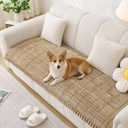 Pet Couch Covers for Sofa Washable Non Slip Dog Couch Cover Protector Pet Friendly Mat for 3 Cushion Sofa (Brown, 27.6" x 70.9")