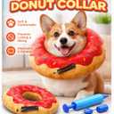 Supet Inflatable Dog Cone Collar Alternative After Surgery, Doggie Neck Donut Collar Recovery ECollar for Post Surgery, Soft Dog Cone for Small Medium Puppies Cats (S(Neck 7"-9.5"))