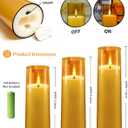 kakoya Flickering Flameless Candles Battery Operated with Remote and 2/4/6/8 H Timer Acrylic Led Pillar Candles Pack of 9 (appr D2.3"xH5.5"6.5"7.5")with Realistic 3D Wick Candles for Home Decor(Gold)