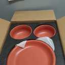 Lorren Home Trends Red Stoneware Dinnerware Set, 16 Piece, Service for 4, Microwave and Dishwasher Safe