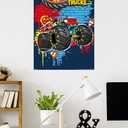 Mattel Hot Wheels - Monster Trucks Smash Wall Poster, 34L" x 22.4W", Premium Unframed Version