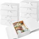Kucoele 15 PCS Gift Boxes with Lids for Presents, 10.6 x 7.8 x 3.1 Inches White Bridesmaid Proposal Boxes with Ribbons for Wedding, Birthday, Party and Bride Shower Packaging