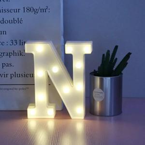 Restaurantware Illumify 6.6 x 1.2 x 8.7 Inch Light Up Letter 1 Durable Marquee LED Light - Letter N Touchproof White Plastic Party Light Keyhole Slot For Parties Weddings Or Special Events