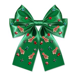 Christmas Hair Bows for Women Xmas Bow Reindeer Tree Hair Bow Clips Satin Plaid Red Green Hair Bows Winter Holiday Hair Ribbons Christmas Accessories Costume Outfits Party Favors Gifts (Pattern C4) 3 Pack